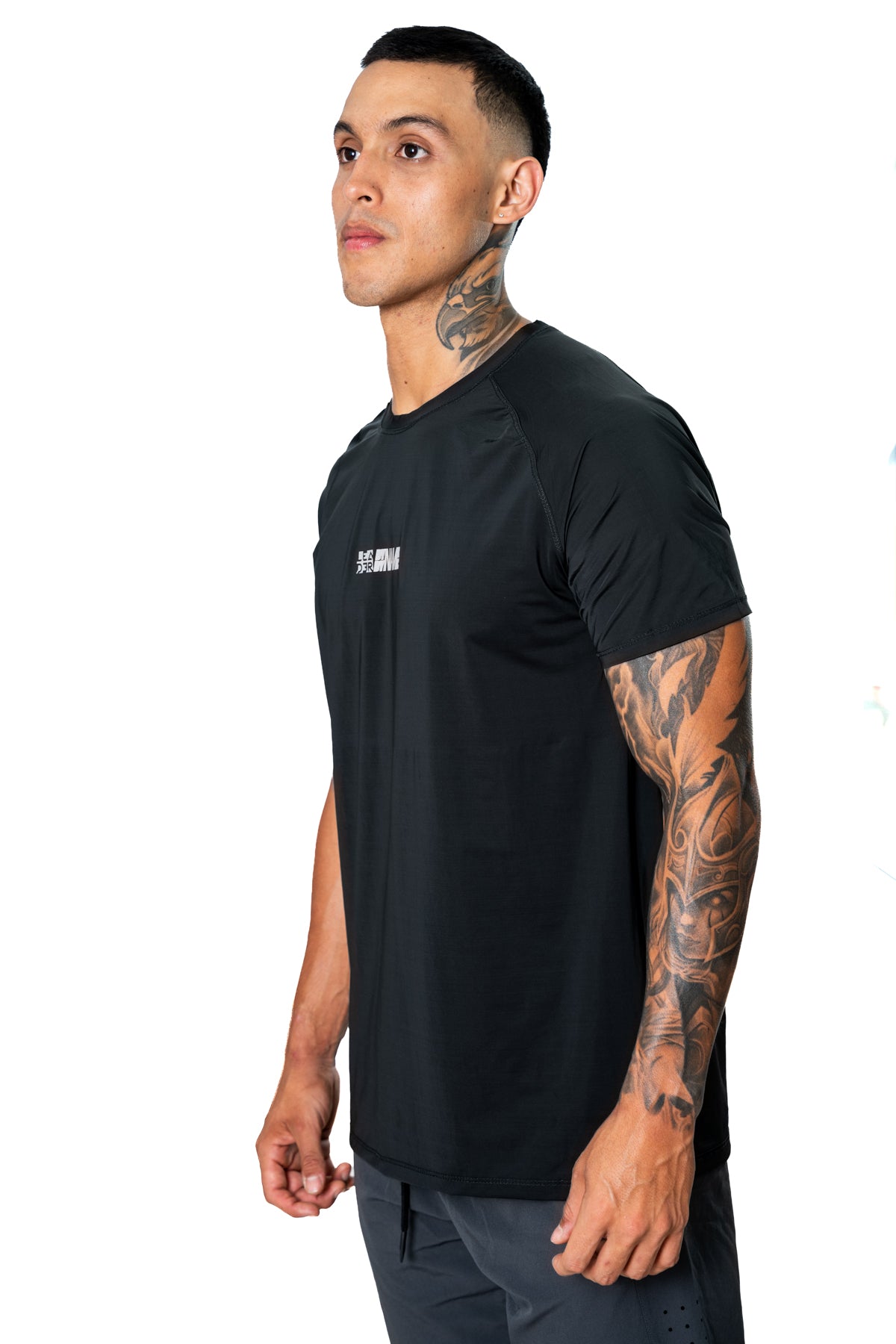 Camiseta Manga Rangla Negro Hombre