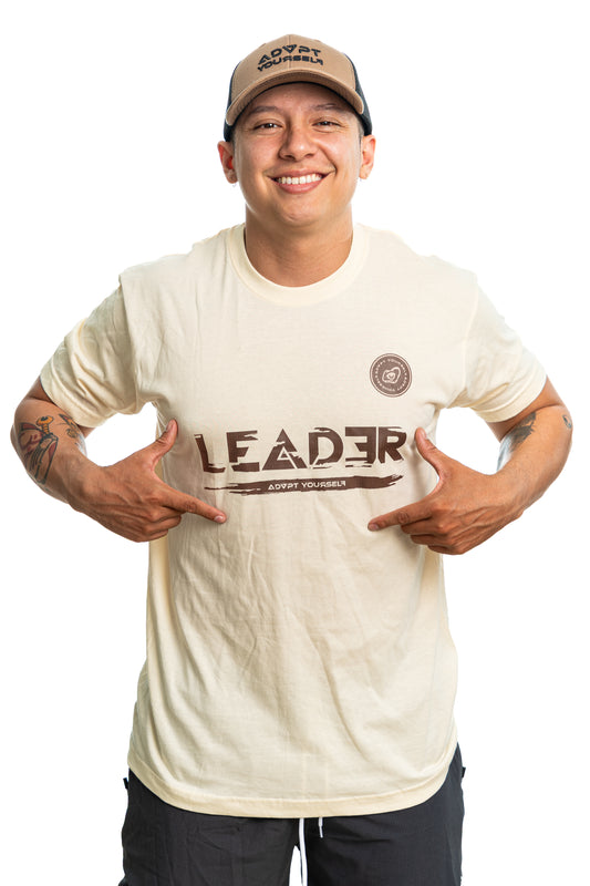 Camiseta Leader Glicth - Crema (Unisex)