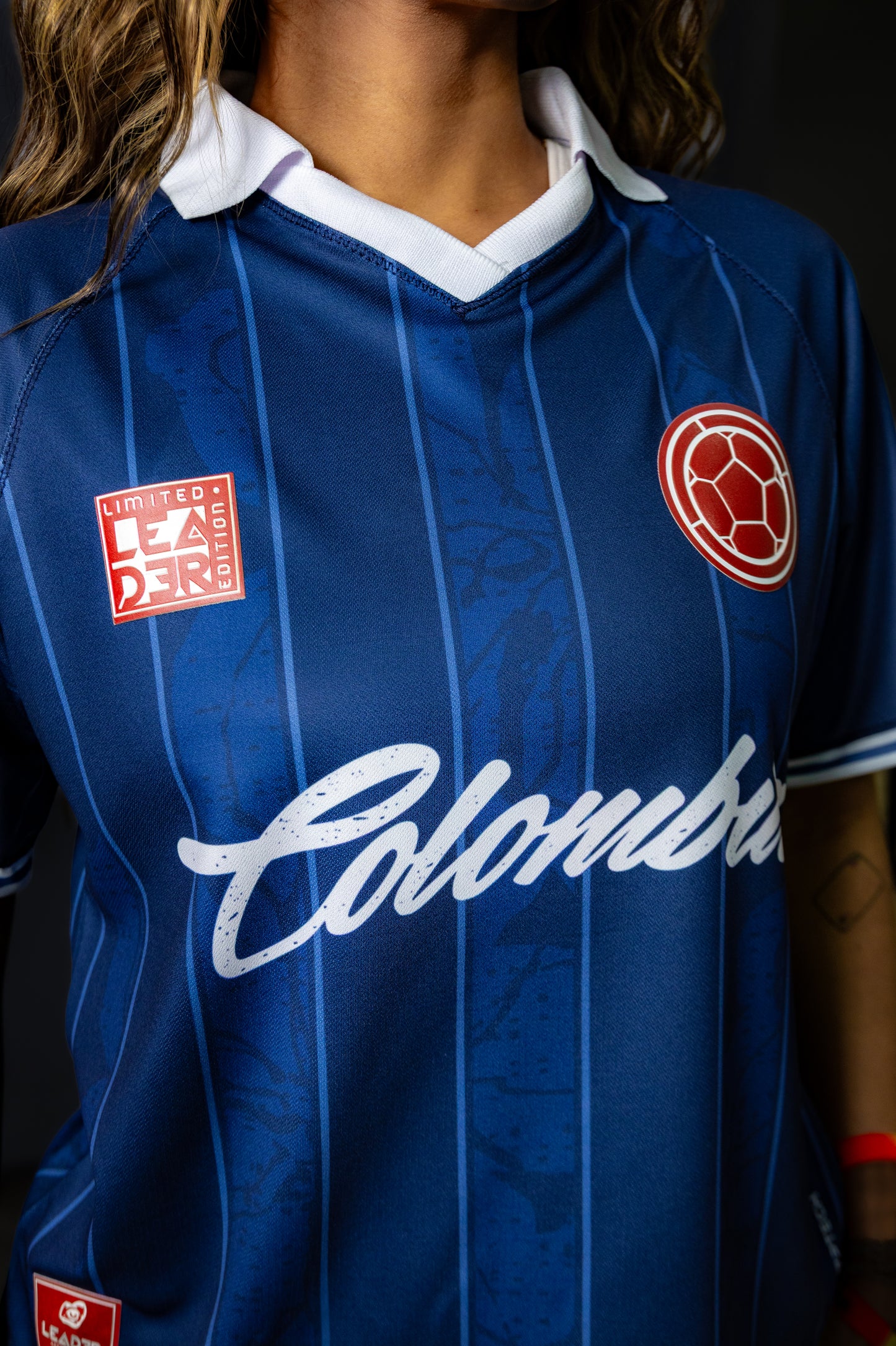 Camiseta de la selección Colombia azul Leader