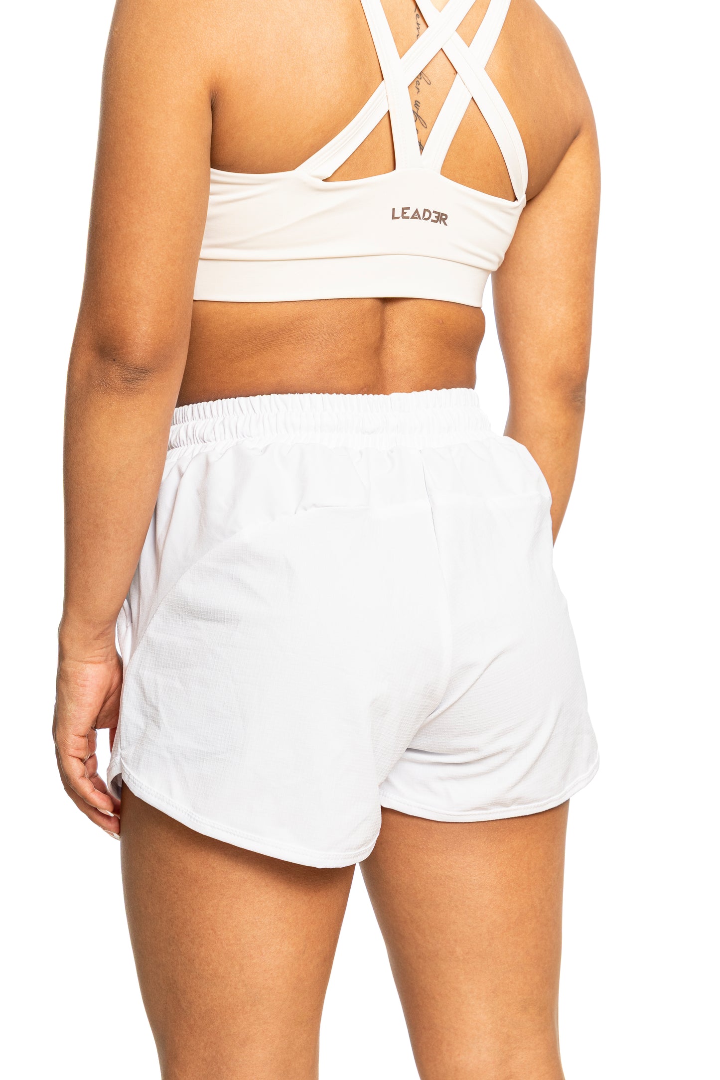 Pantaloneta Blanca con Lycra Running