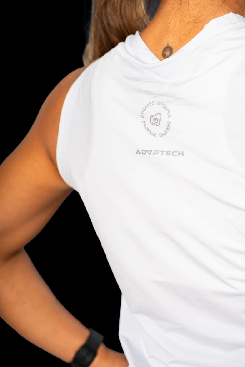 Camiseta Manga Siza con Apertura Lateral Blana Dama
