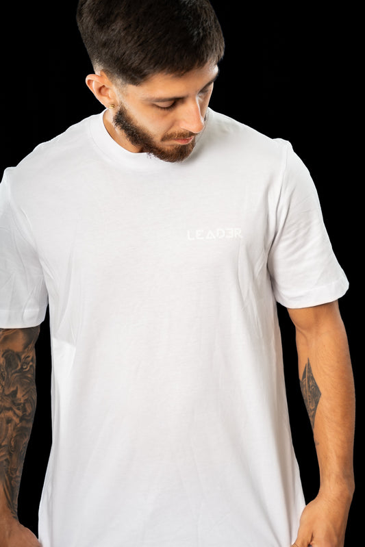 Camiseta de algodón Blanca Unisex LEADER