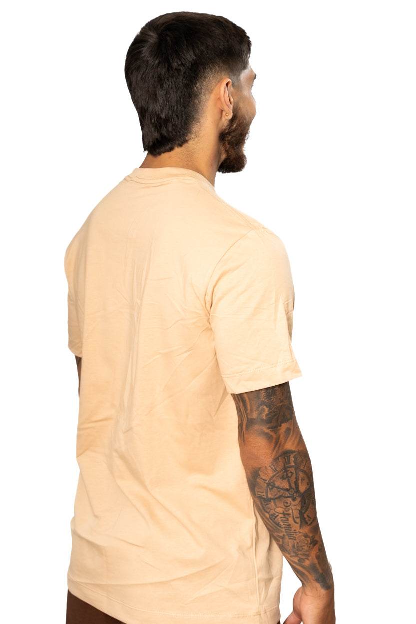 Camiseta de algodón Beige Unisex Logo