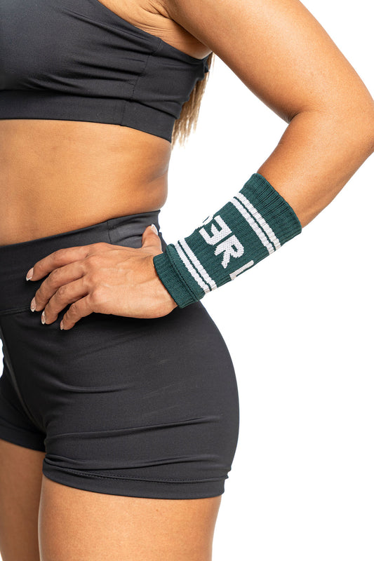 WRISTBAND (muñequeras de sudor) VERDE BOTELLA