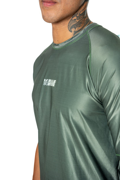 Camiseta Manga Rangla Verde Militar Hombre