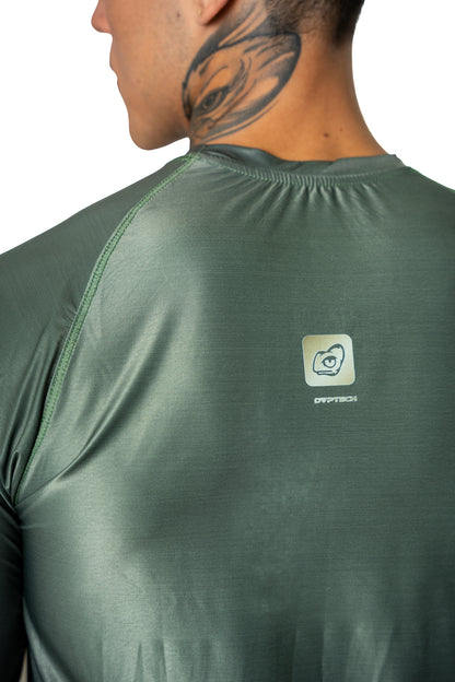 Camiseta Manga Rangla Verde Militar Hombre