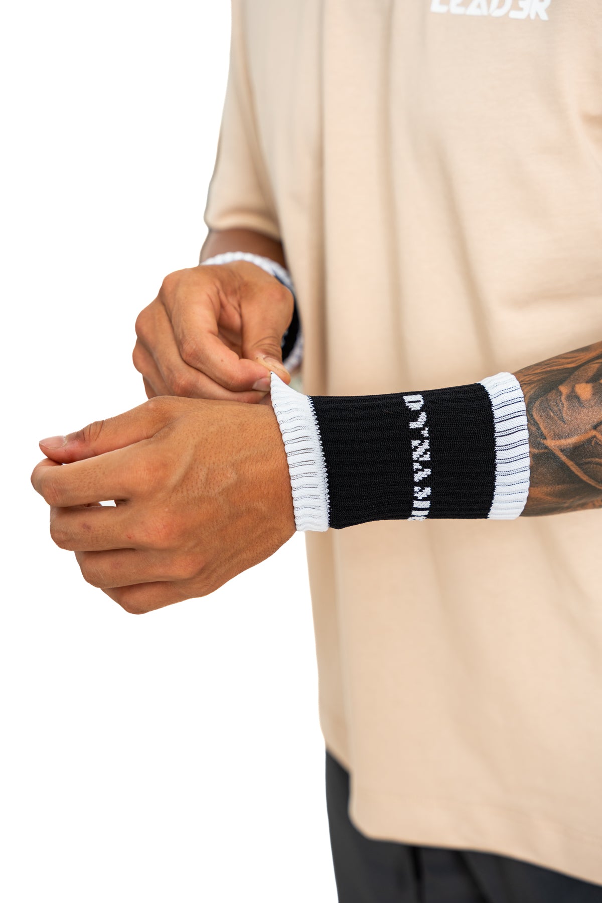 WRISTBAND DINAMYC (muñequera de sudor) Negra con Blanco