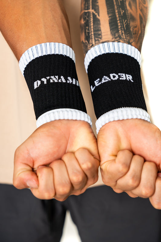 WRISTBAND DINAMYC (muñequera de sudor) Negra con Blanco