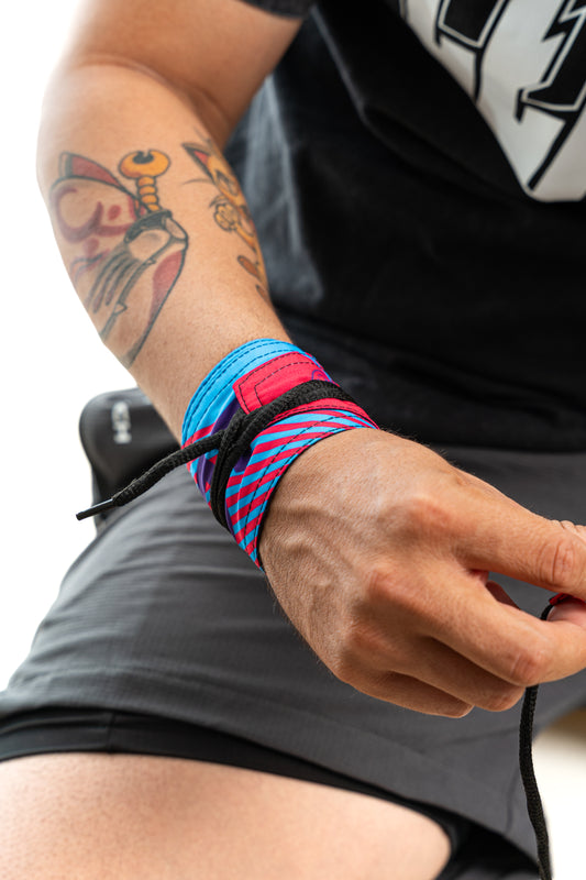 Muñequera de Tela - Azul/Rojo