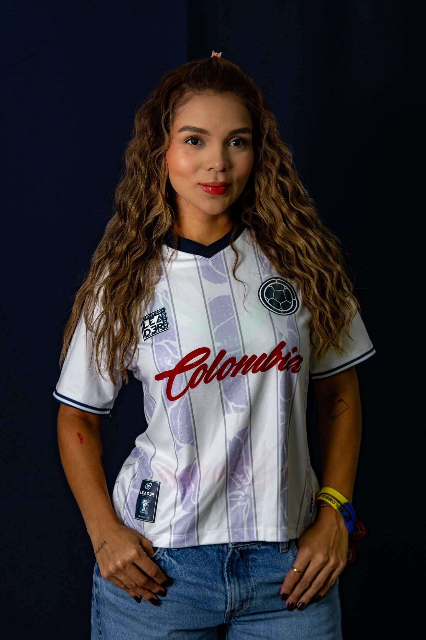 Camiseta de la selección Colombia blanca Leader