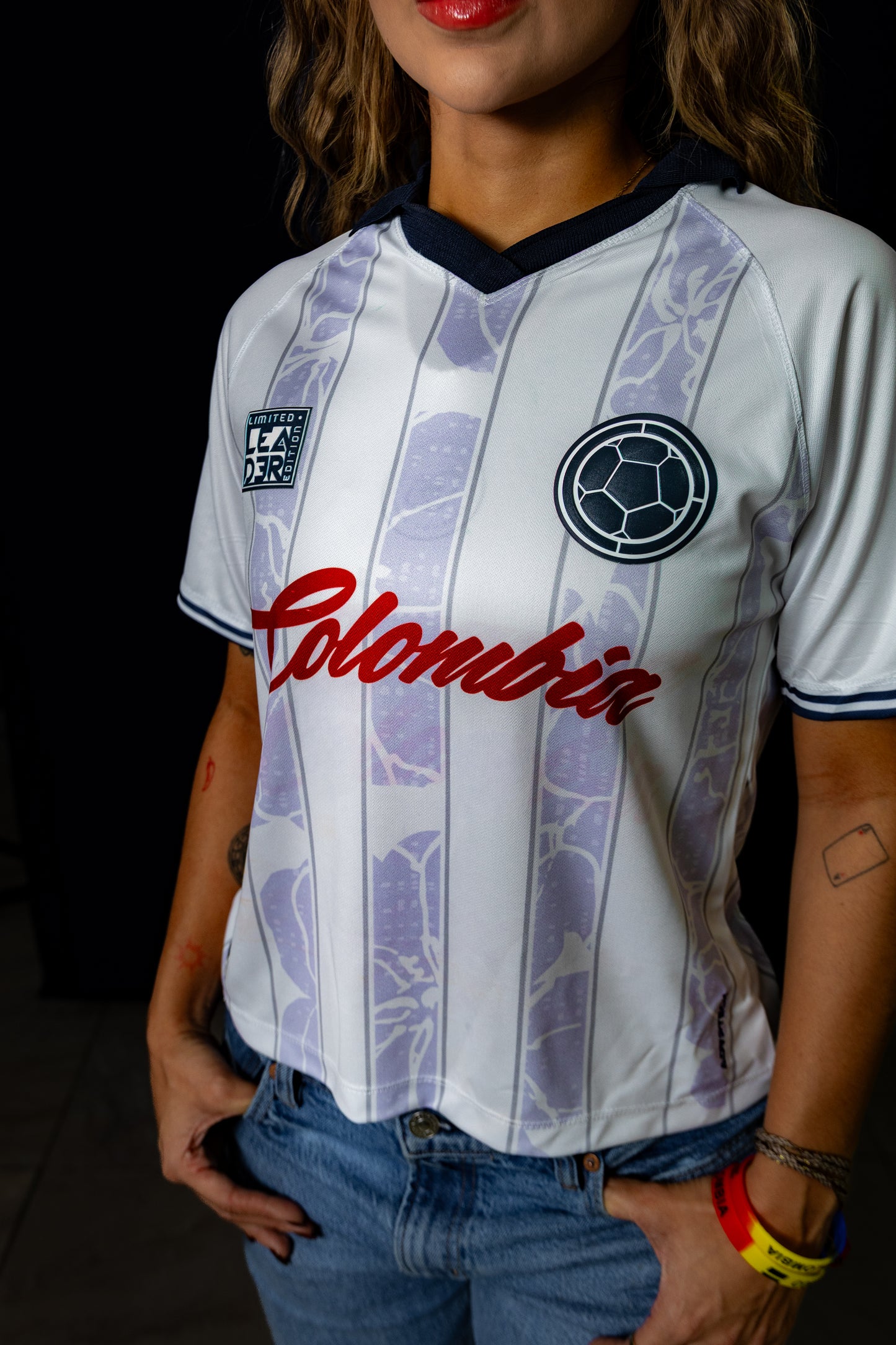 Camiseta de la selección Colombia blanca Leader