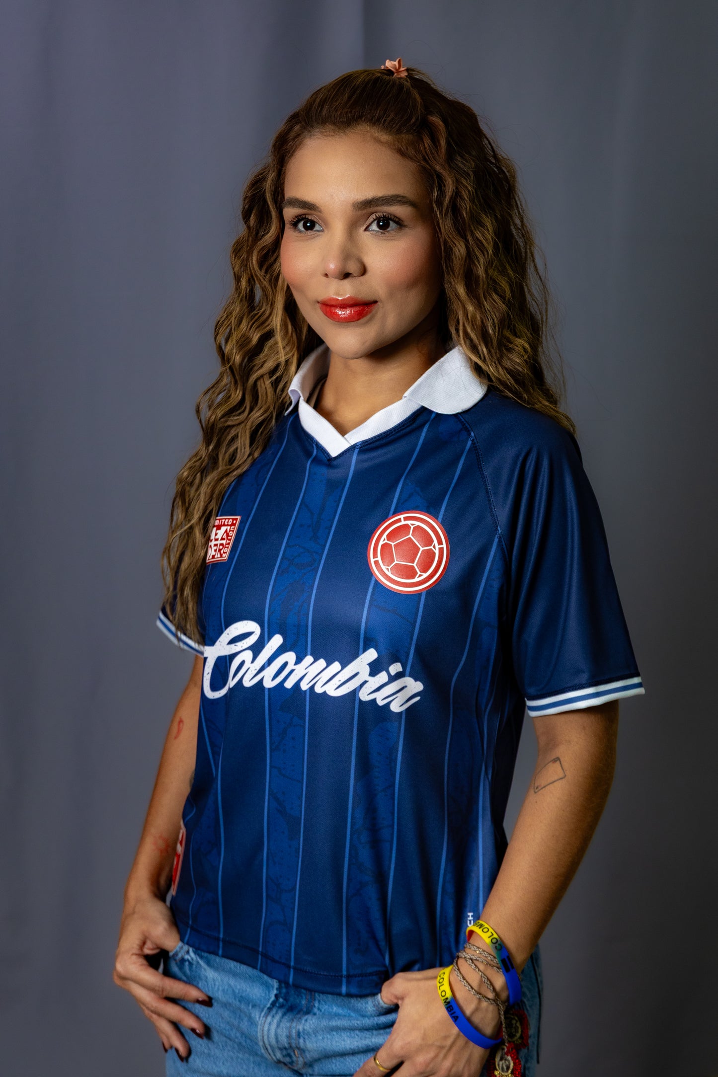 Camiseta de la selección Colombia azul Leader