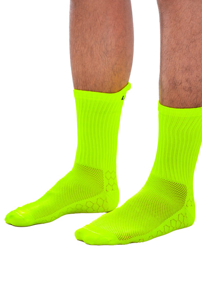 MEDIAS RUNNING - VERDE NEÓN (UNISEX)