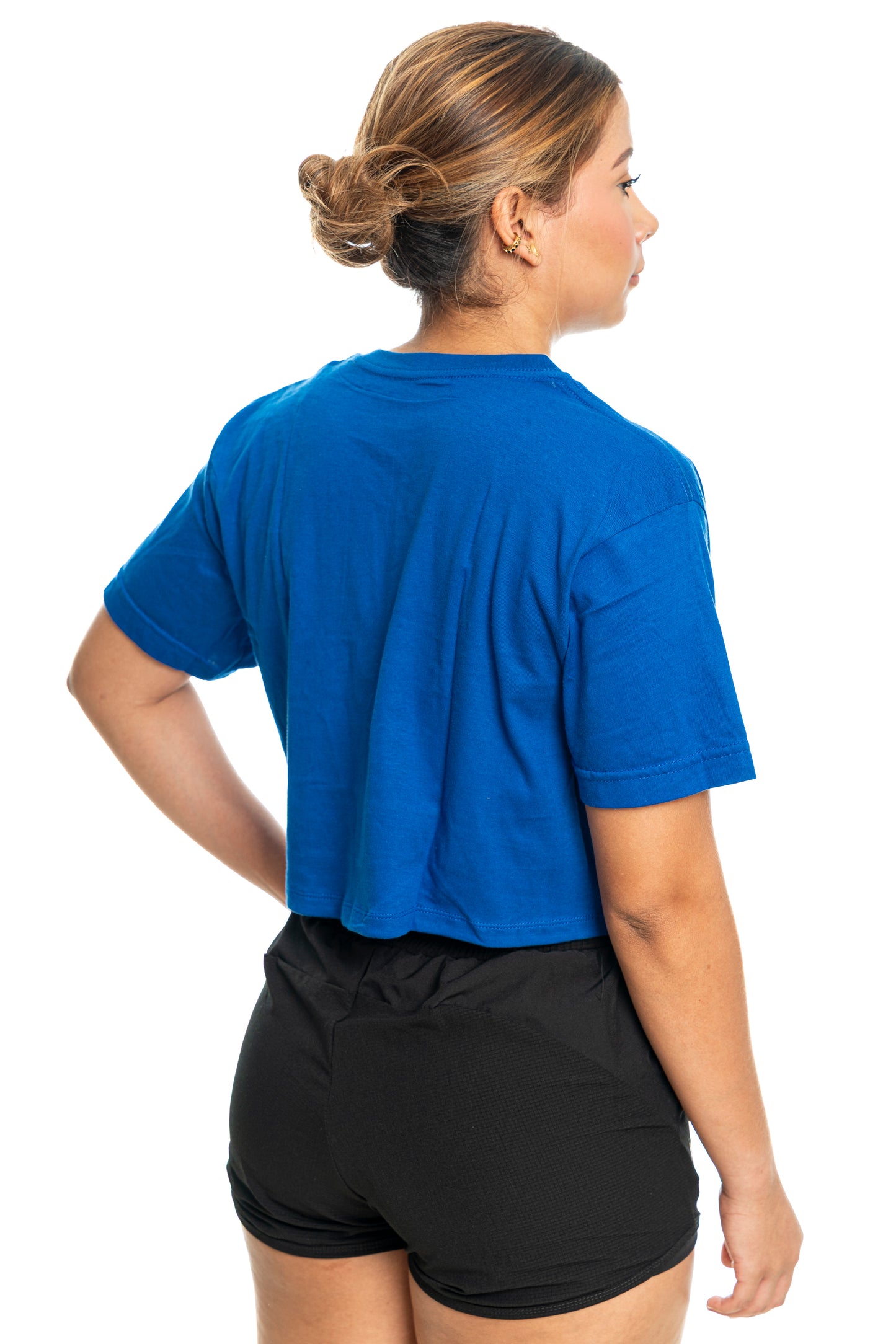 Camiseta Croptop Azul Rey