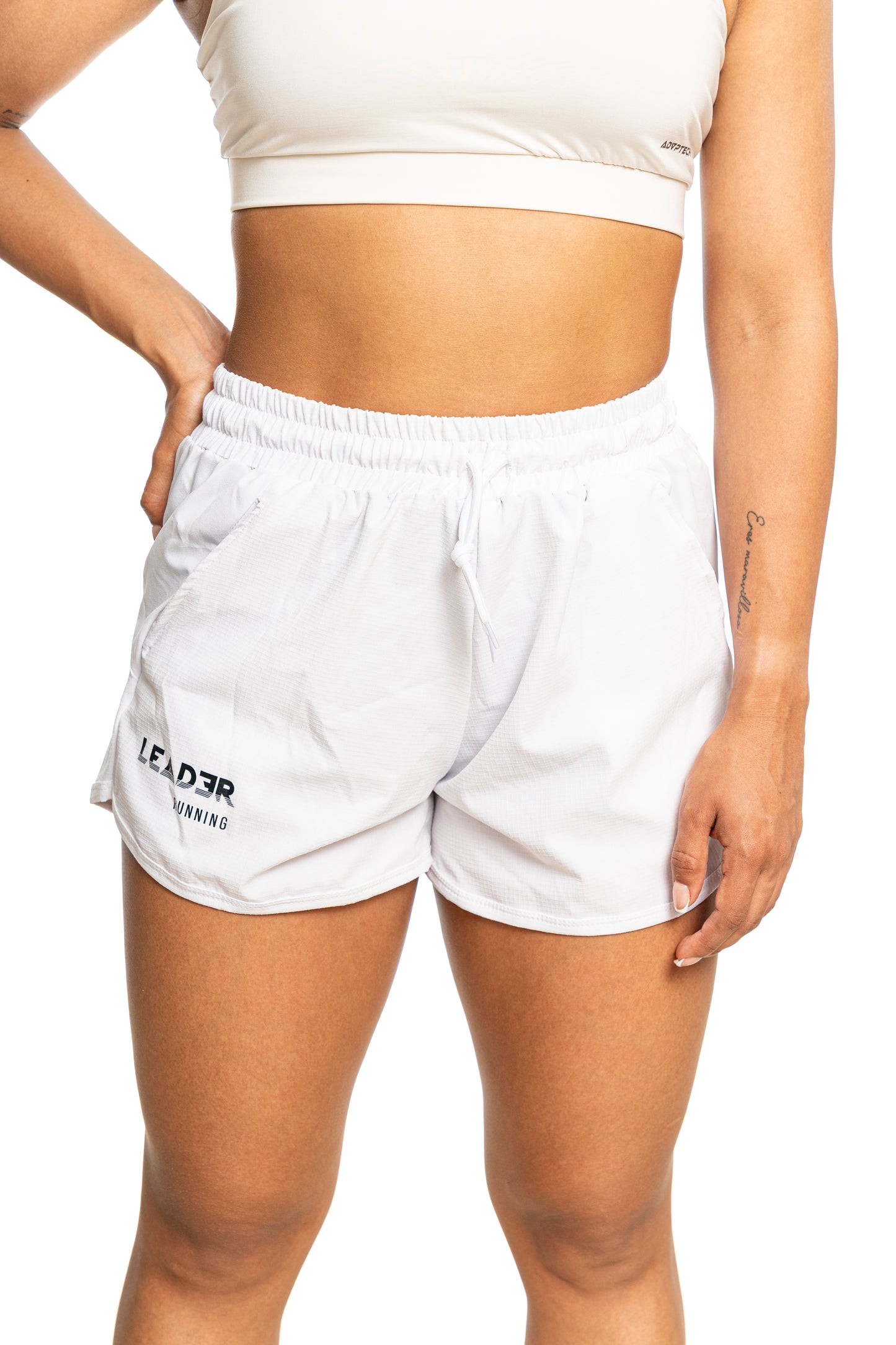 Pantaloneta Blanca con Lycra Running