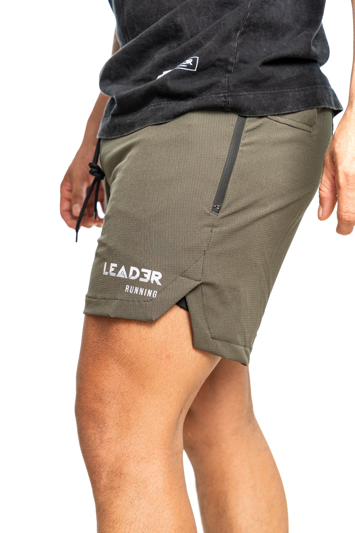 Pantaloneta Running con lycra - Verde Militar