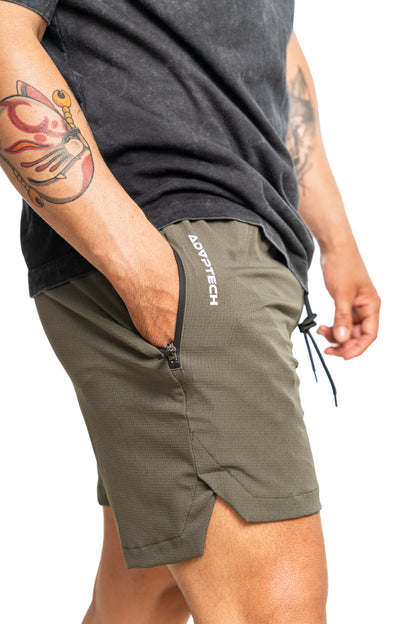 Pantaloneta Running con lycra - Verde Militar