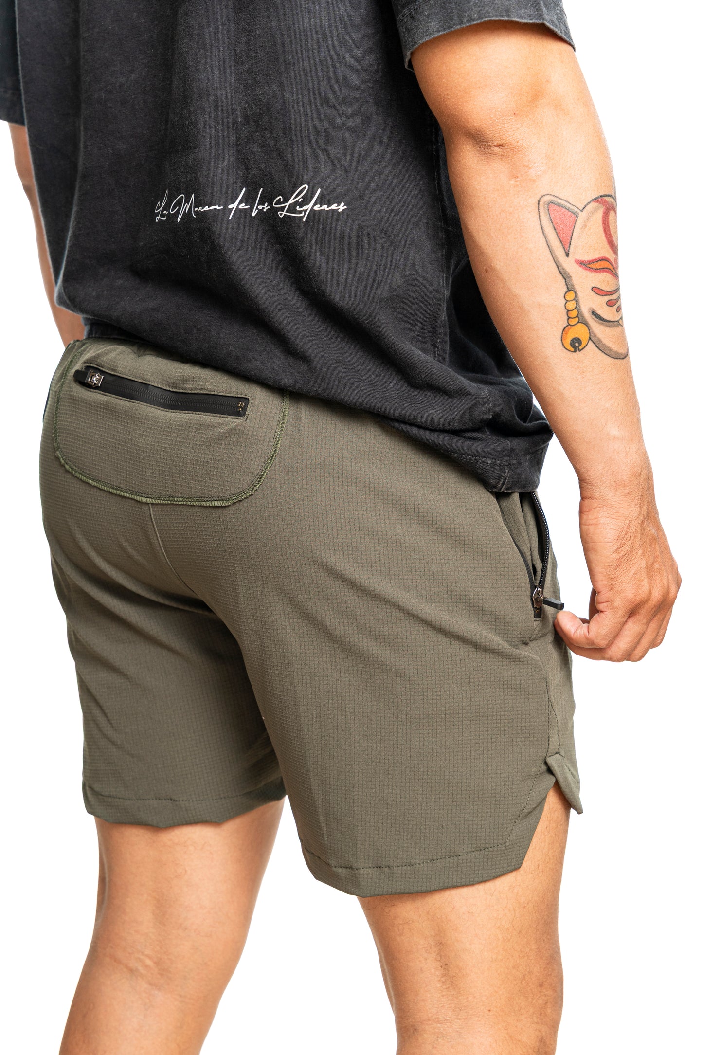 Pantaloneta Running con lycra - Verde Militar