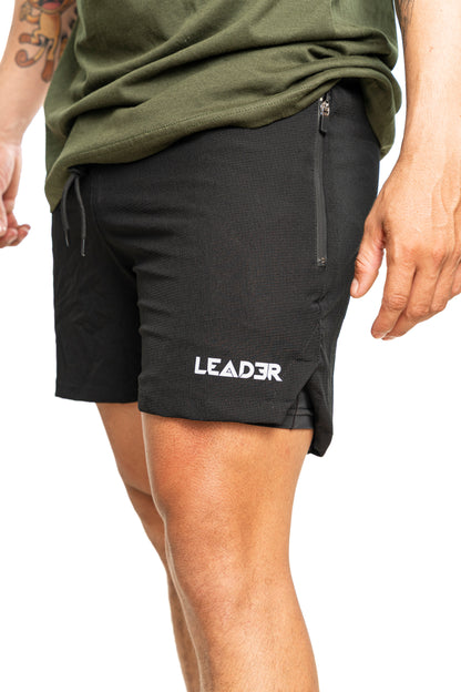 Pantaloneta Running con lycra - Negro