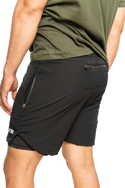 Pantaloneta Running con lycra - Negro