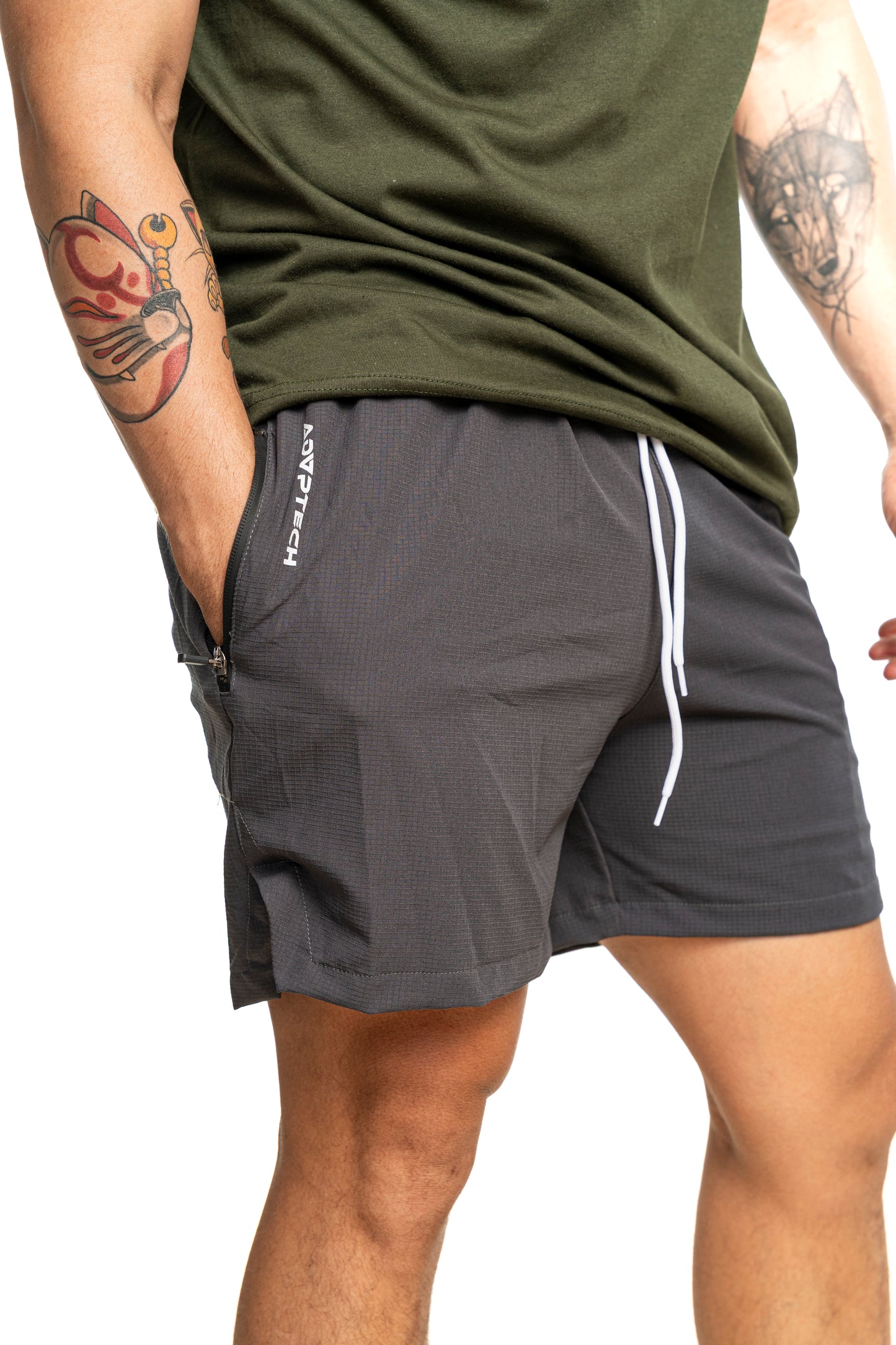 Pantaloneta Running con lycra - Gris
