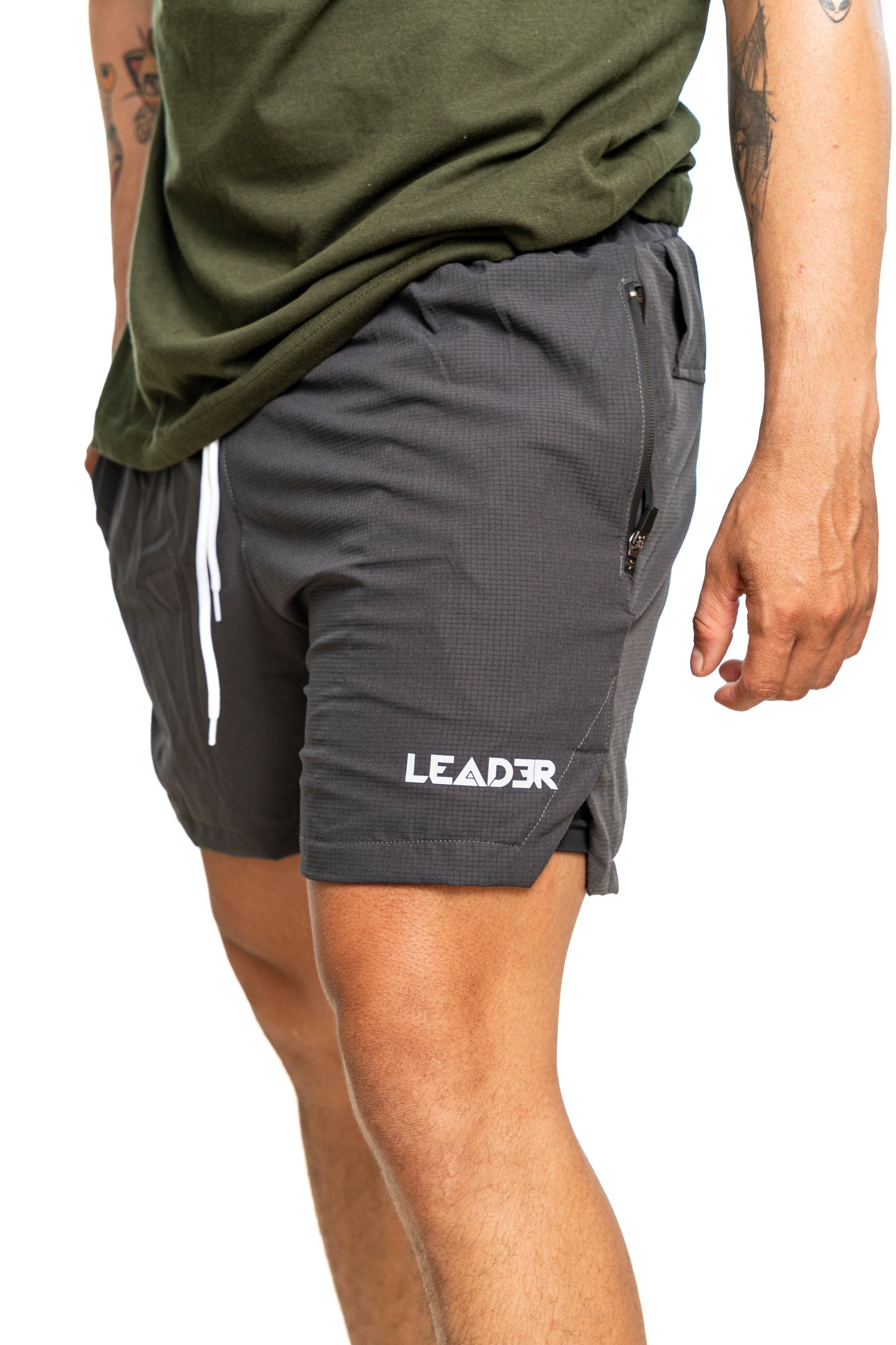 Pantaloneta Running con lycra - Gris