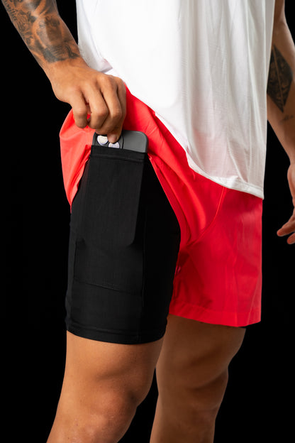 Pantaloneta de Running Salmón Hombre