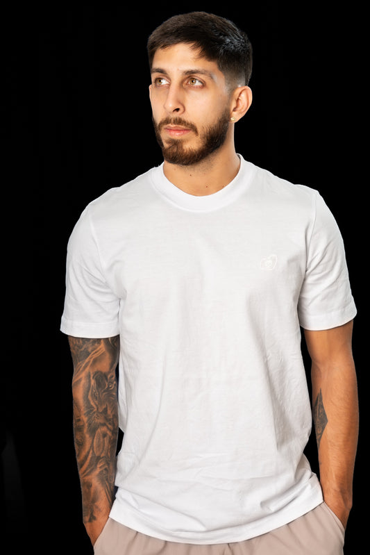 Camiseta de algodón Blanca Unisex Logo