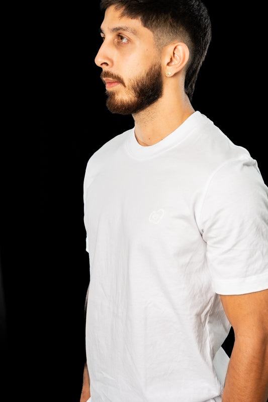 Camiseta de algodón Blanca Unisex Logo