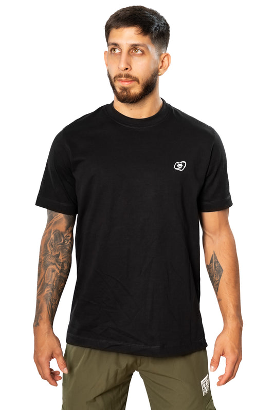 Camiseta de algodón Negra Unisex Logo