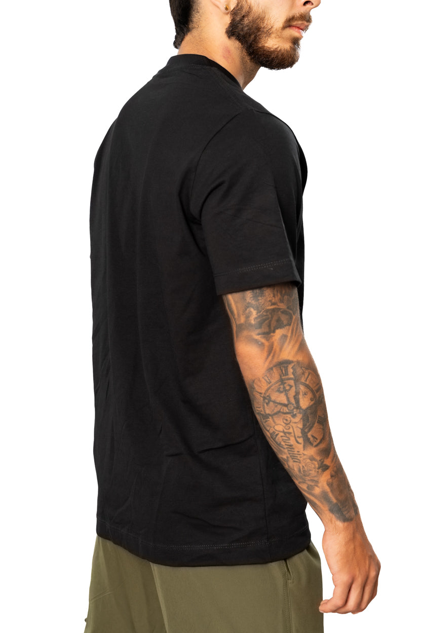 Camiseta de algodón Negra Unisex Logo