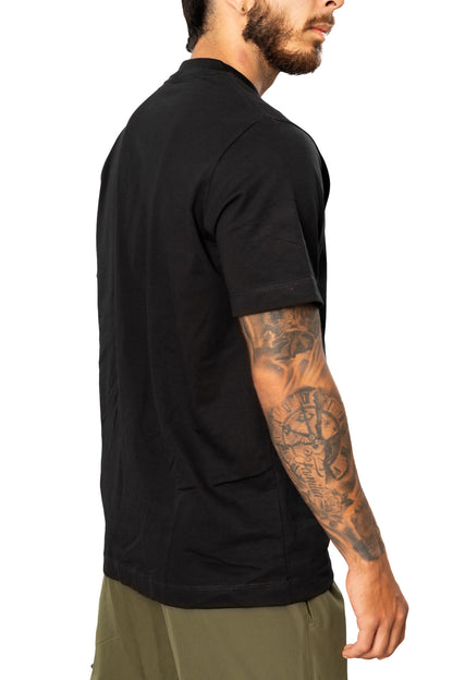 Camiseta de algodón Negra Unisex Logo