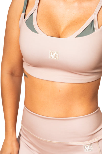 Top Emilia Nude sesgo Verde Militar