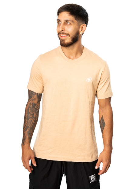 Camiseta de algodón Beige Unisex Logo