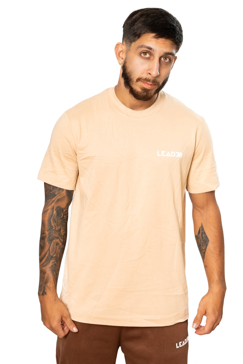 Camiseta de algodón Beige Unisex LEADER