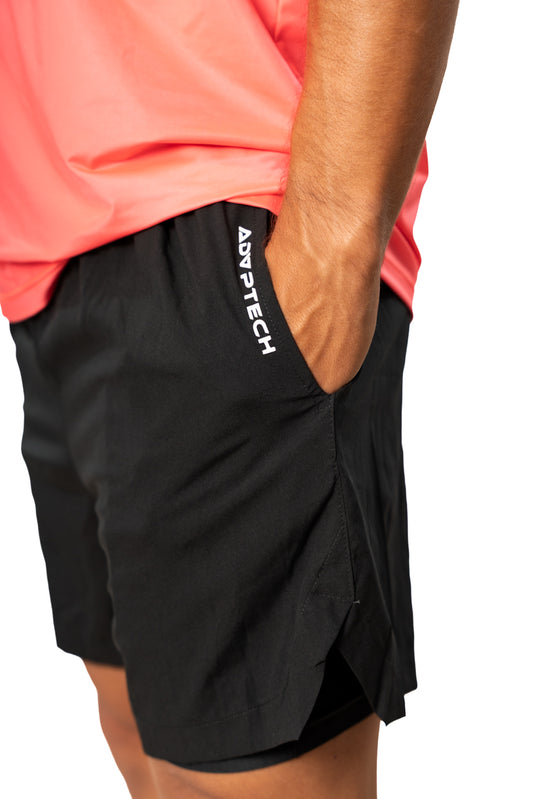 Pantaloneta de Running Negra Hombre