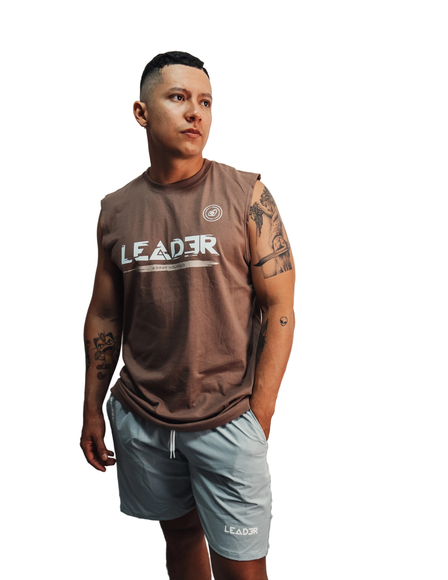 Camiseta sin mangas LEADER GLICTH - Moca