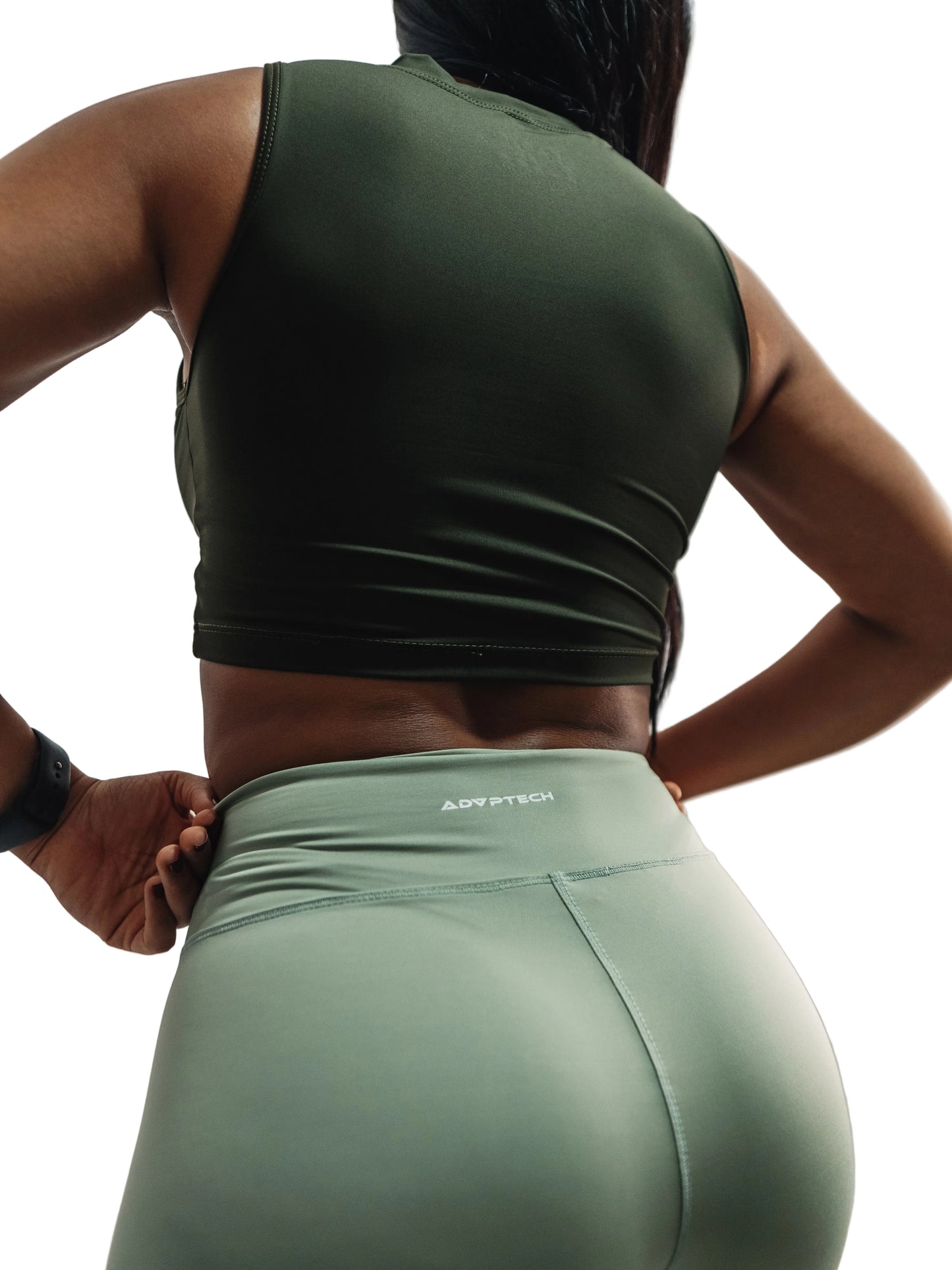 Croptank Mangas - Verde Militar