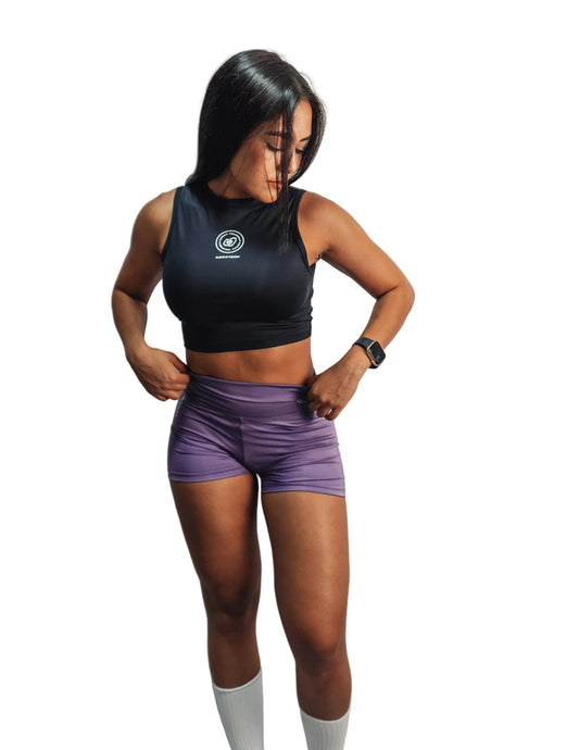 Croptank Mangas - Negro