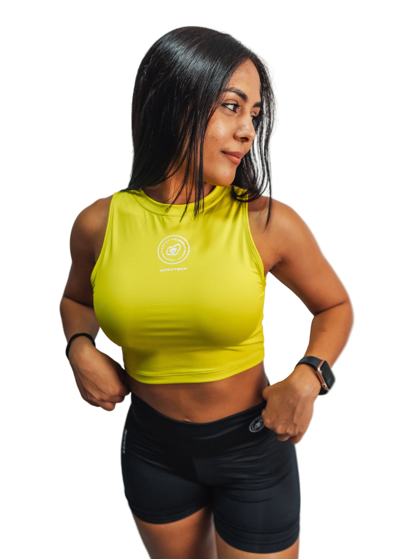 Croptank Mangas - Verde Neon