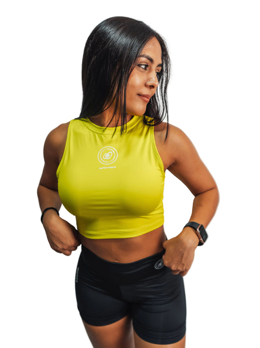 Croptank Mangas - Verde Neon