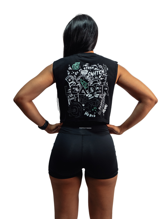 Camiseta sin mangas croptop GRAFITTI - Negra