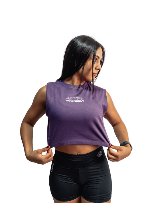 Camiseta sin mangas croptop GRAFITTI - Morada