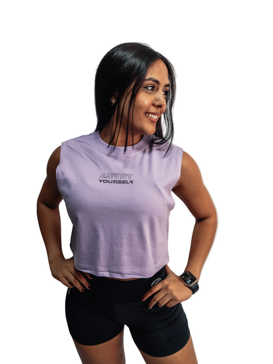 Camiseta sin mangas croptop GRAFITTI - Lila