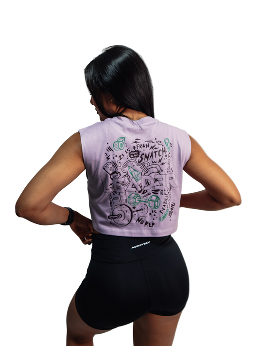 Camiseta sin mangas croptop GRAFITTI - Lila