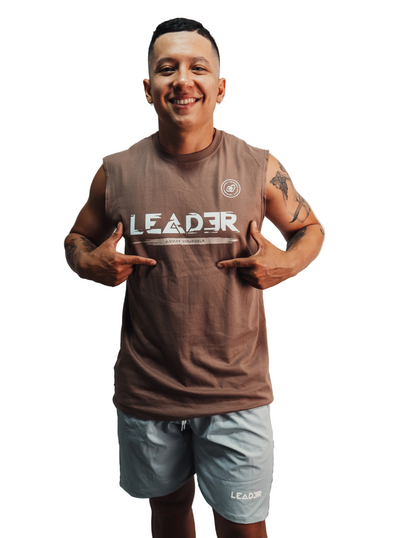 Camiseta sin mangas LEADER GLICTH - Moca