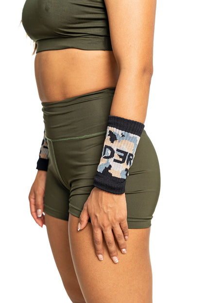 WRISTBAND (muñequeras de sudor) CAMUFLADA CAFÉ