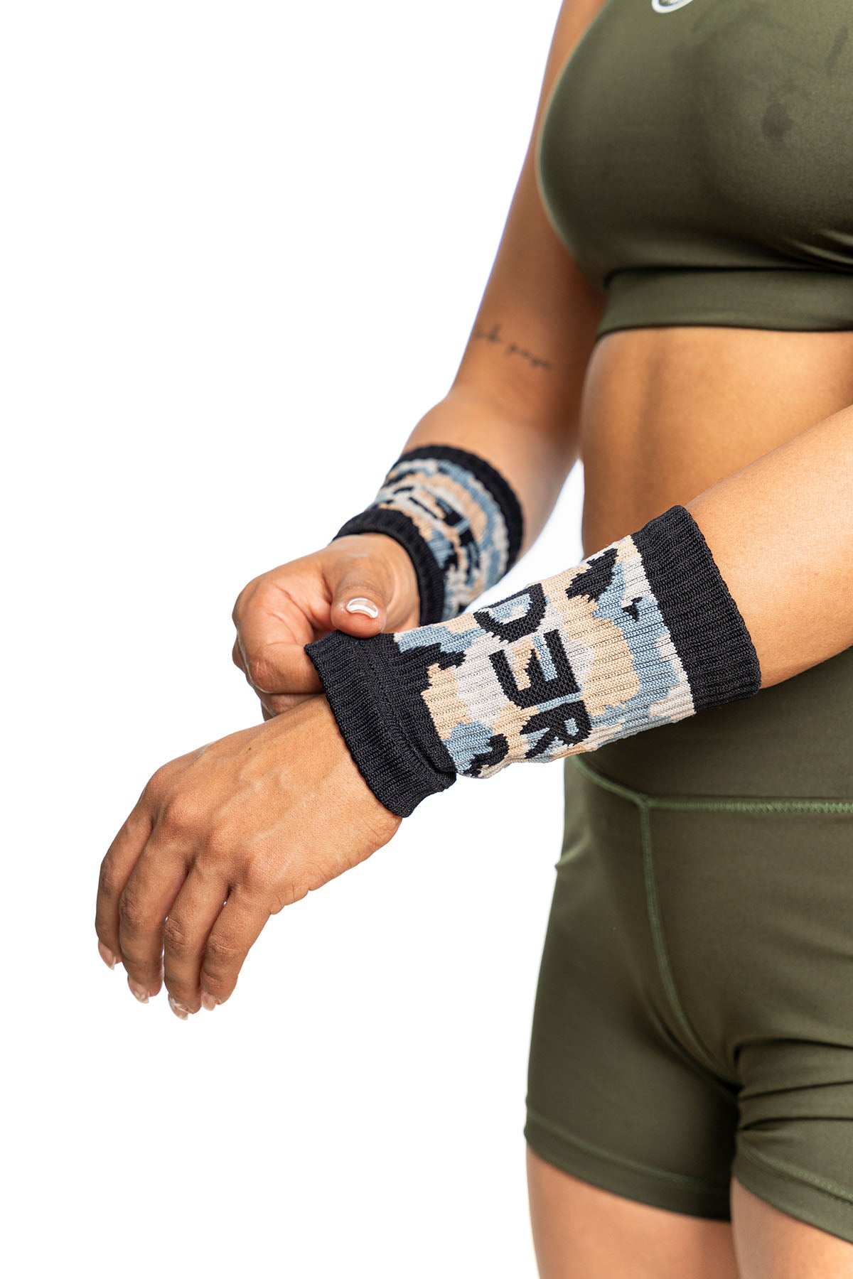 WRISTBAND (muñequeras de sudor) CAMUFLADA CAFÉ