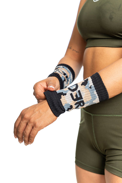 WRISTBAND (muñequeras de sudor) CAMUFLADA CAFÉ