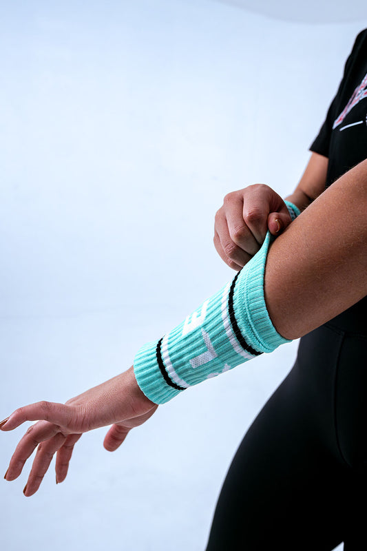 WRISTBAND (muñequeras de sudor) CELESTE